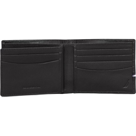 Nautica Men's Bifold Leather Wallet Brown RFID Blocking ID Window Card Slots - Picture 3 of 7